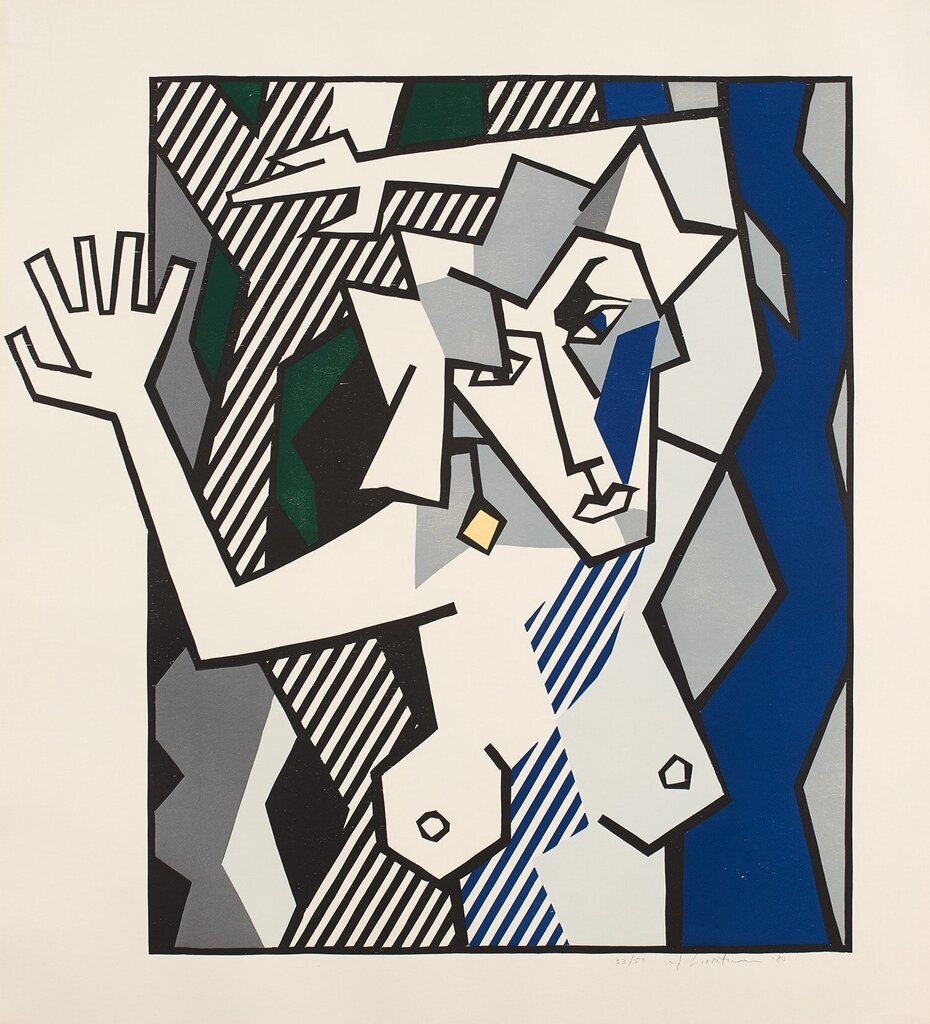Roy Lichtenstein - Nude in the Woods, from Expressionist Woodcuts (G. 882, C. 174)