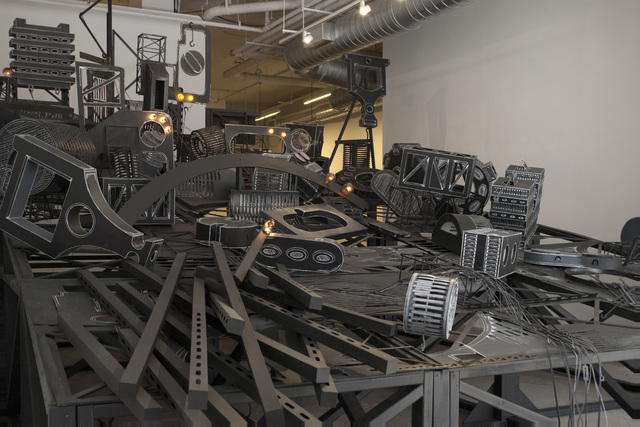 Jane South, ‘Raked’, 2014, Installation, Hand-cut paper, ink, acrylic; structure of wood, MDF, cable; electrical cords, bulbs, hardware, Spencer Brownstone Gallery
