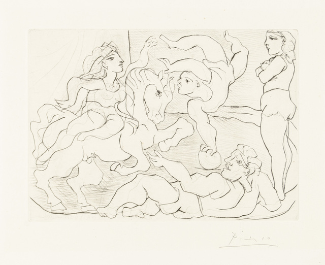 Pablo Picasso, ‘The Circus. Practice’, 1933, Print, Original drypoint printed in black ink on Montval laid paper bearing the “Picasso” watermark., Christopher-Clark Fine Art