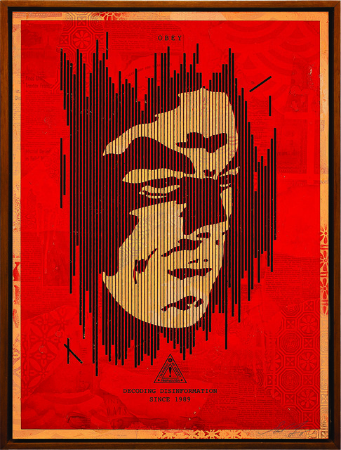 Shepard Fairey (OBEY), ‘Decoding Disinformation (Red)’, 2015, Underdogs Gallery