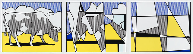 Roy Lichtenstein, ‘Cow Going Abstract (Triptych)’, 1982, Christopher-Clark Fine Art