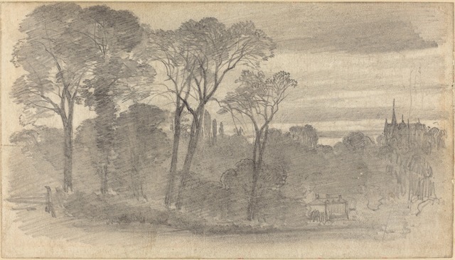 Myles Birket Foster, ‘An Evening Landscape with a Distant Cathedral’, National Gallery of Art, Washington, D.C.