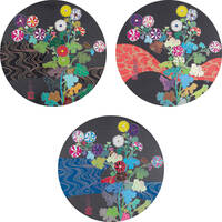 Takashi Murakami - Kansei: Skulls; Kanse: Fresh Blood; and Kōrin: Azure River