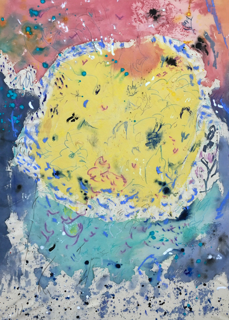 Brian Rattiner, ‘Glass Work II’, 2020, Painting, Fluid acrylic, graphite, pastel, oil pastel, marker and salt on canvas, Carvalho Park