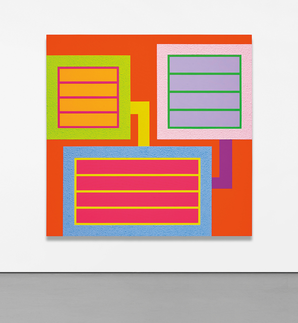 Peter Halley, ‘Bright’, 2018, Painting, Acrylic, fluorescent acrylic and Roll-a-Tex on canvas, Phillips