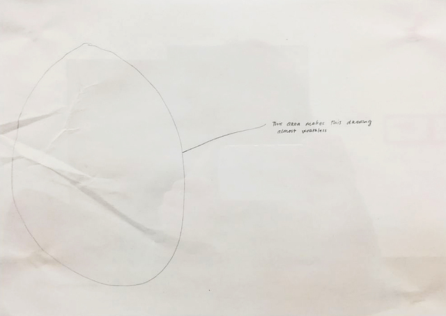 Jonathan Monk, ‘THIS AREA MAKES THIS DRAWING ALMOST WORTHLESS’, 1996, Galleria Pack