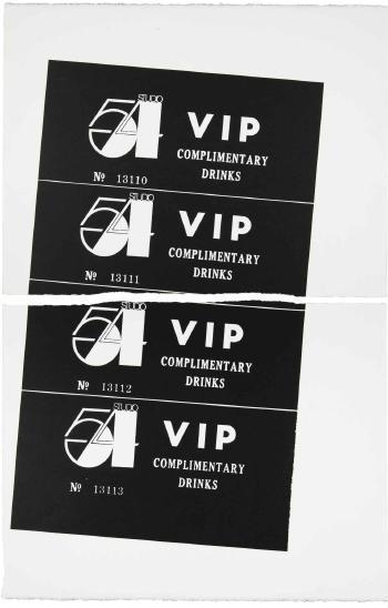Andy Warhol - Studio 54 Complimentary Drink Invitation (F. & S. IIIA.16a)