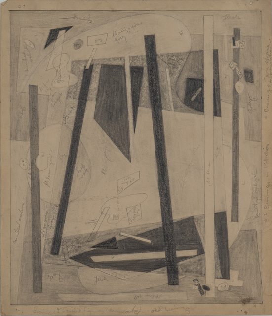 Alice Trumbull Mason, ‘Drawing for "Bearings in Transition" Series’, ca. 1947, Drawing, Collage or other Work on Paper, Graphite on paper, Washburn Gallery