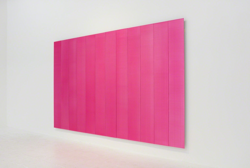Roy Thurston, '2016 -1', 2016, pink silicone on aluminum panel, 72 x 120 x 1 ½ inches Roy Thurston, '2016 -1', 2016, pink silicone on aluminum panel, 72 x 120 x 1 ½ inches