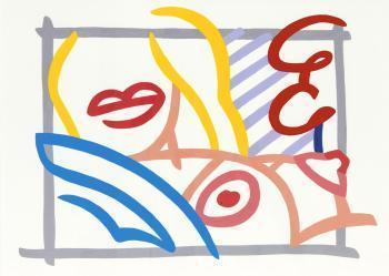 Tom Wesselmann - Study for Bedroom Blonde with Lavender Wallpaper