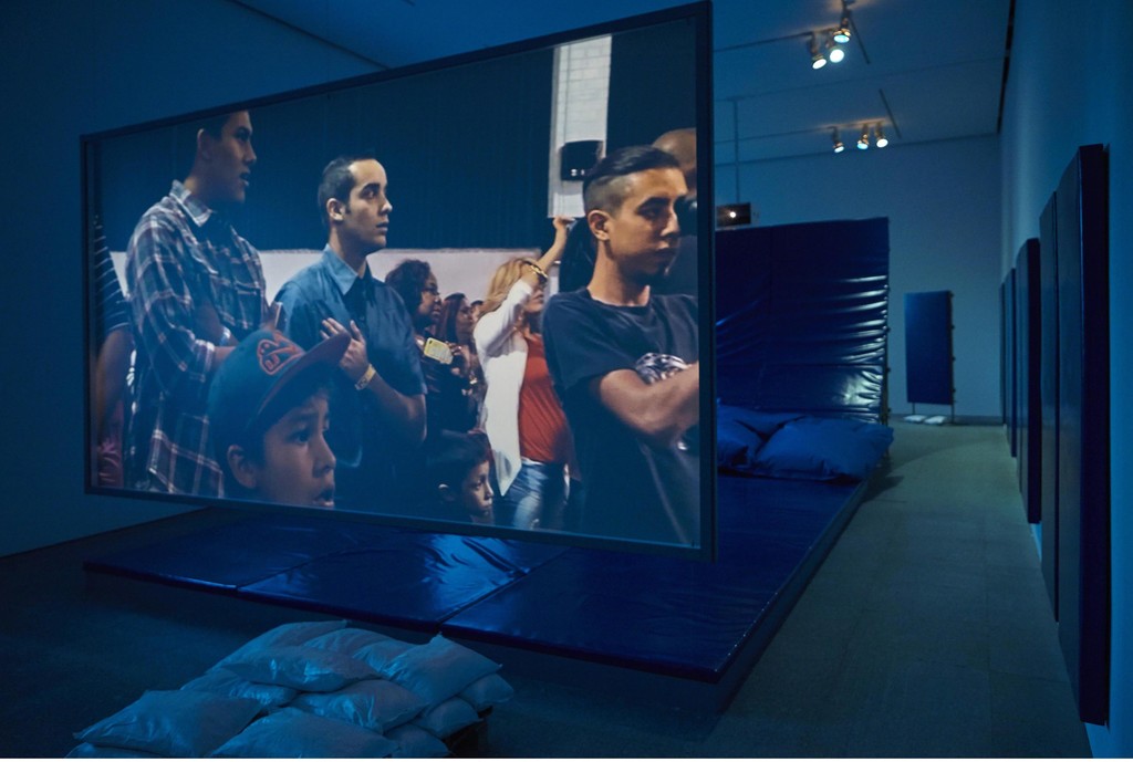 Installation view of "Hito Steyerl: Duty-Free Art" at Museo Nacional Centro de Arte Reina Sofia. November 2015. Photograph: Joaquìn Cortés/Román Lores. Installation view of "Hito Steyerl: Duty-Free Art" at Museo Nacional Centro de Arte Reina Sofia. November 2015. Photograph: Joaquìn Cortés/Román Lores.