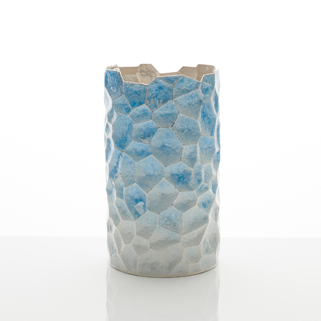 Hiroshi Suzuki, ‘Terra Vase’, 2019, Design/Decorative Art, Hammer-raised, chased and enamelled Fine silver 999 with silver leaf details, Adrian Sassoon