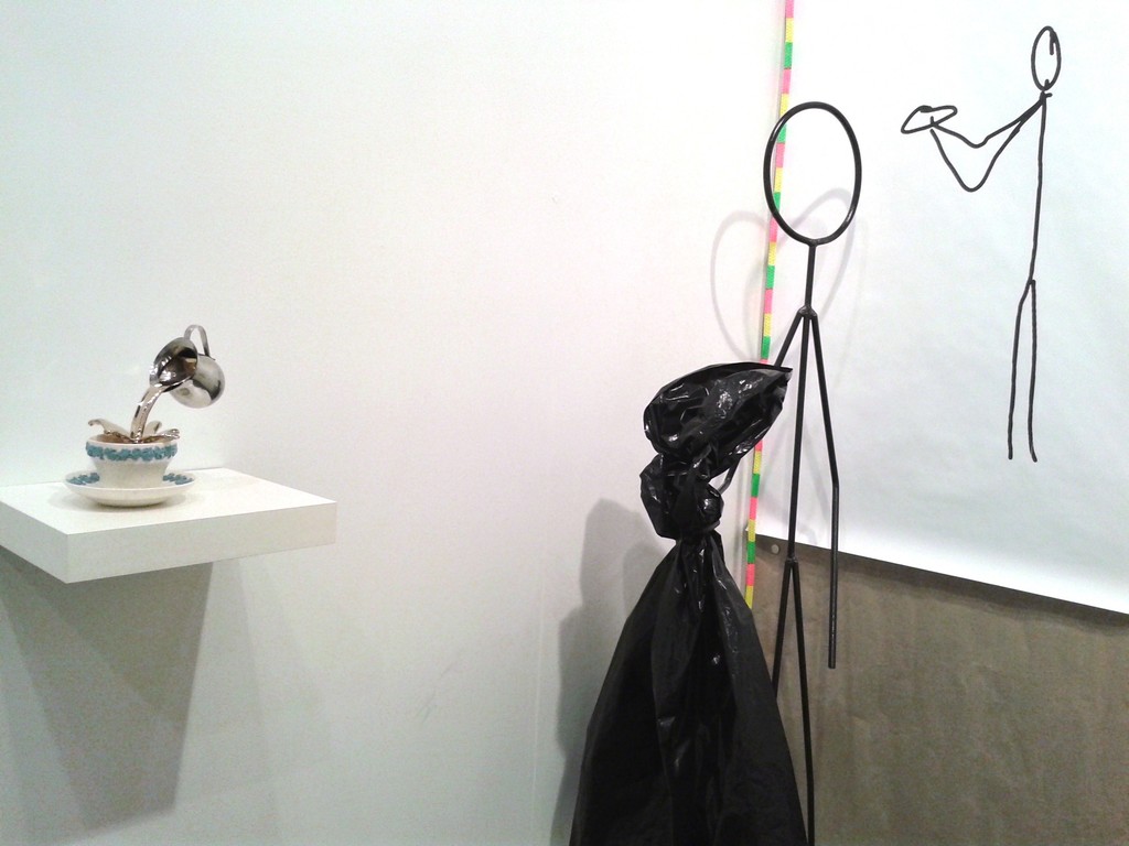 Installation view - Oscar Figueroa, "Cup Piece" by Stevie Ellis at left Installation view - Oscar Figueroa, "Cup Piece" by Stevie Ellis at left