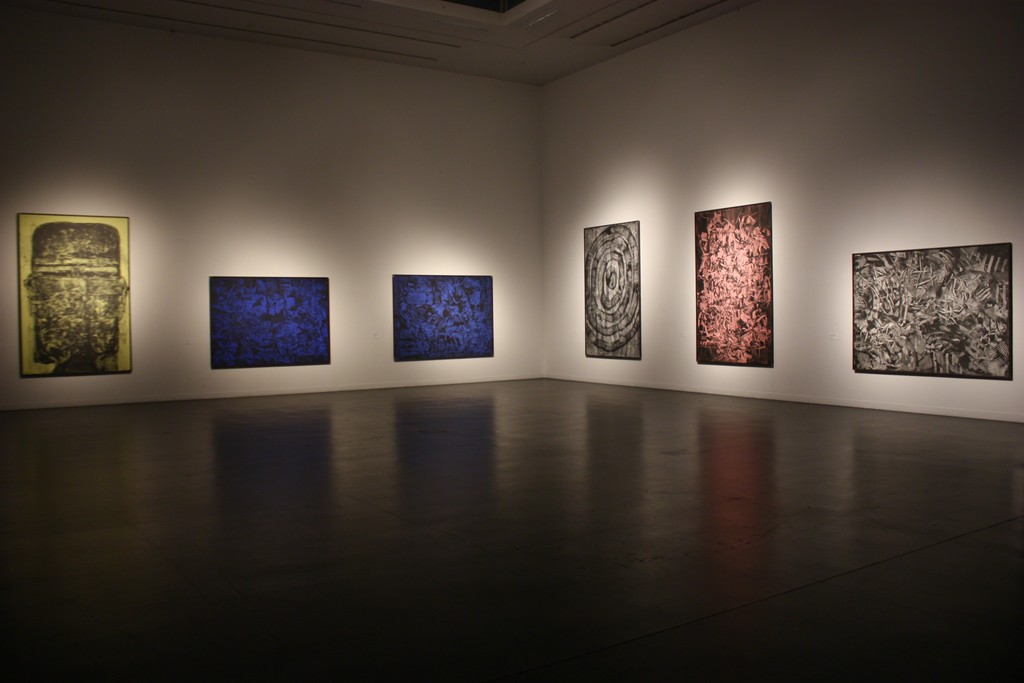 Fragment of the exhibition with large scale graphite paintings. Photography by Povilas Ramanauskas. Fragment of the exhibition with large scale graphite paintings. Photography by Povilas Ramanauskas.