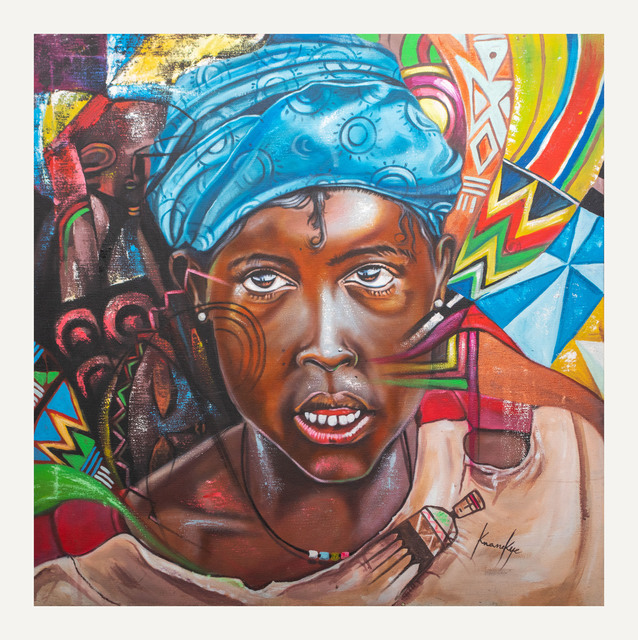 Otis Kwame Kye Quaicoe, ‘The Young Head Porter’, 2017, Painting, Acrylic on canvas, Janet Rady Fine Art