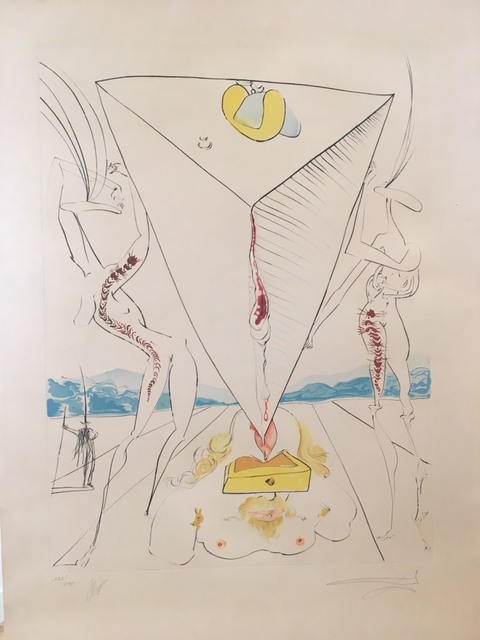 Salvador Dalí, ‘Philosopher crushed by the cosmos’, 1974, Drawing, Collage or other Work on Paper, Original engraving + color, Dali Paris