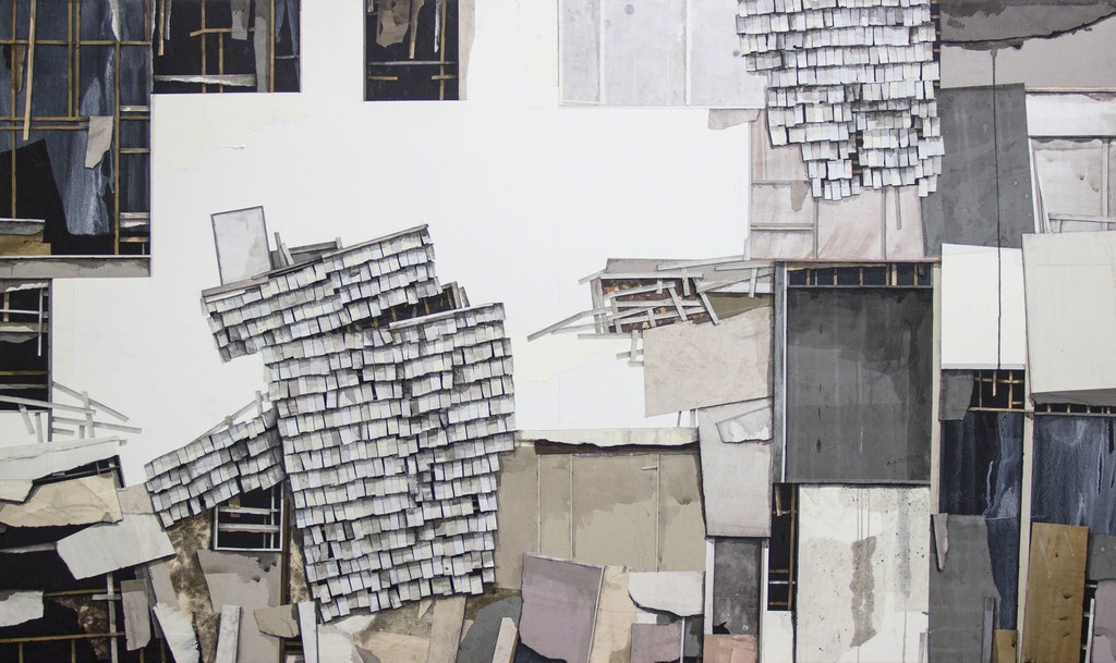 Seth Clark, Fragments III, Collage, Charcoal, Pastel, Acrylic on Panel, 36" X 60", 2017 Seth Clark, Fragments III, Collage, Charcoal, Pastel, Acrylic on Panel, 36" X 60", 2017
