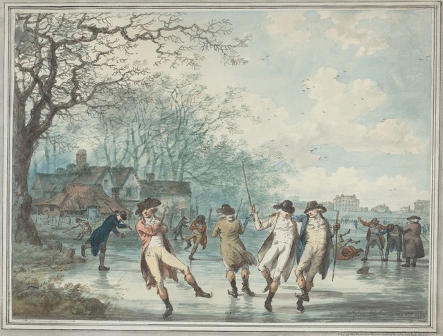 Julius Caesar Ibbetson, ‘Skaters on the Serpentine in Hyde Park’, 1786, National Gallery of Art, Washington, D.C.