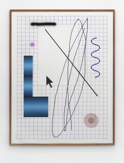 Arno Beck, ‘CTRL’, 2018, Drawing, Collage or other Work on Paper, Drawing, Ink, Fineliner and wood print on laid paper, Falko Alexander