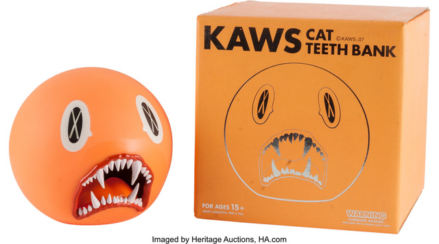 KAWS, ‘Cat Teeth Bank (Orange)’, Heritage Auctions