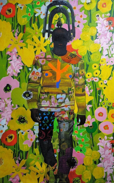 Wole Lagunju, ‘Flower Power Mask ’, 2017, Ed Cross Fine Art