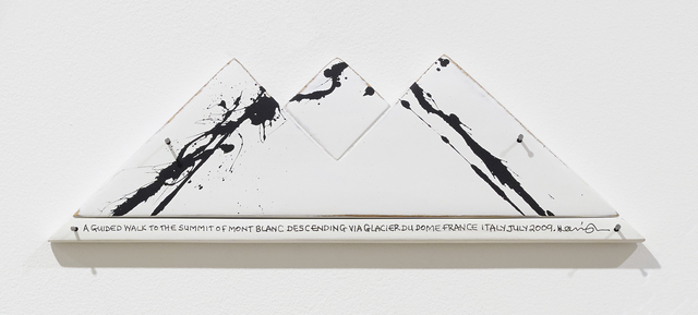 Hamish Fulton, ‘A Guided Walk To The Summit Of Mont Blanc Descending Via Glacier Du Dome, France Italy, July 2009’, 2009, Mixed Media, Walk text on wood, Parafin