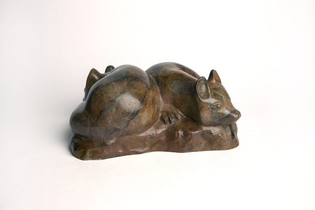 Tony Angell, ‘Fox Pups’, 2005, Sculpture, Bronze, Gerald Peters Gallery