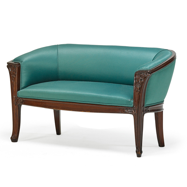 Louis Majorelle, ‘Art Nouveau Settee, France’, ca. 1900, Design/Decorative Art, Carved Mahogany, Upholstery, Rago/Wright