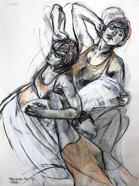 Teresa Baksa, ‘Falling to Love’, 2019, Drawing, Collage or other Work on Paper, Charcoal/Pastel/Paper, Miller White Fine Arts