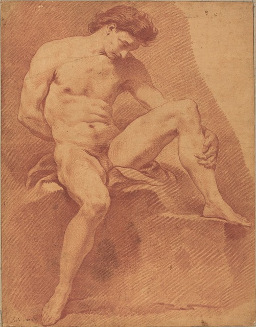 Carle Van Loo, ‘A Seated Male Nude’, National Gallery of Art, Washington, D.C.