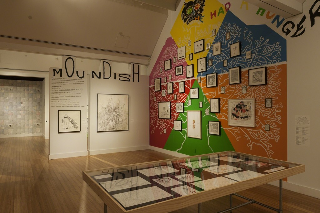 Trenton Doyle Hancock: Skin and Bones, 20 Years of Drawing Installation view at the Virginia Museum of Contemporary Art. Photograph by Glen McClure Trenton Doyle Hancock: Skin and Bones, 20 Years of Drawing Installation view at the Virginia Museum of Contemporary Art. Photograph by Glen McClure
