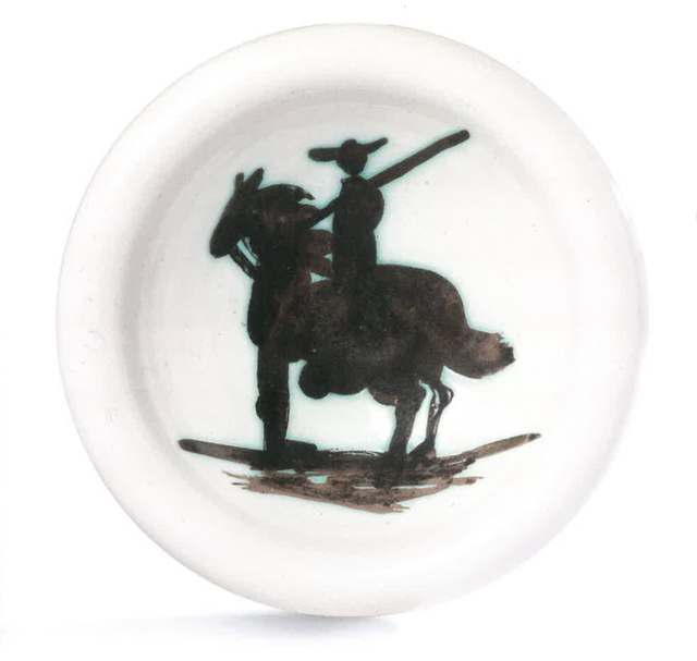 Pablo Picasso, ‘Cendrier Picador’, 1952, Sculpture, Earth of white faience with oxidized paraffin decoration, white and black enamel, BAILLY GALLERY