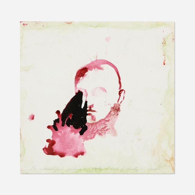 Enrique Martínez Celaya, ‘Figure with Fish’, 2000, Drawing, Collage or other Work on Paper, Watercolor on D'Arches paper, Rago/Wright