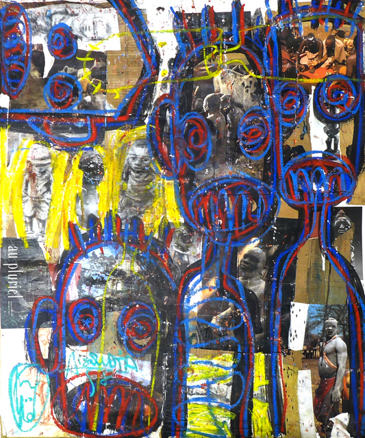 Aboudia, ‘Au Pluriel’, 2015, Painting, Mixed media on canvas, Ethan Cohen Gallery