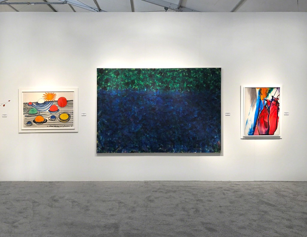 Art Miami 2018, Booth 319 - Left to right: Alexander Calder, Norman Bluhm, and Paul Jenkins Art Miami 2018, Booth 319 - Left to right: Alexander Calder, Norman Bluhm, and Paul Jenkins