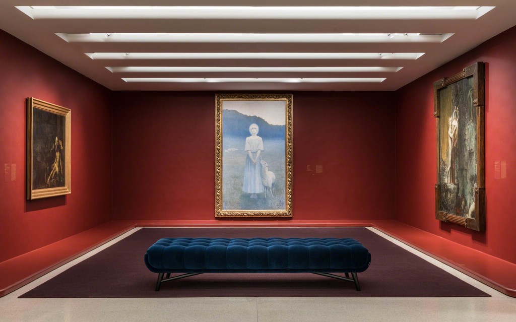 Installation View: Mystical Symbolism: The Salon de la Rose+Croix in Paris,1892–1897 Solomon R. Guggenheim Museum, New York, June 30–October 4, 2017.
Photo: David Heald © Solomon R. Guggenheim Foundation, 2017 Installation View: Mystical Symbolism: The Salon de la Rose+Croix in Paris,1892–1897 Solomon R. Guggenheim Museum, New York, June 30–October 4, 2017.
Photo: David Heald © Solomon R. Guggenheim Foundation, 2017