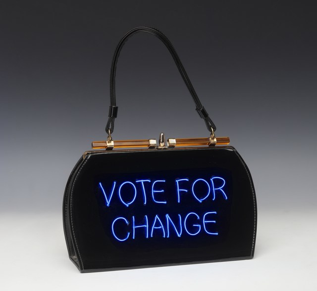 Michele Pred, ‘Vote for Change’, 2020, Sculpture, Electroluminescent Wire on Vintage purse, projects+gallery