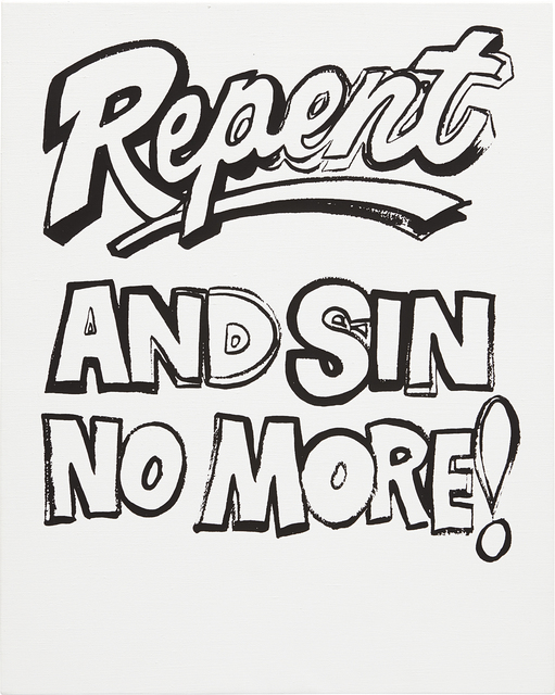 Andy Warhol, ‘Repent and Sin No More!’, ca. 1985-1986, Mixed Media, Synthetic polymer paint and silkscreen ink on canvas, Phillips