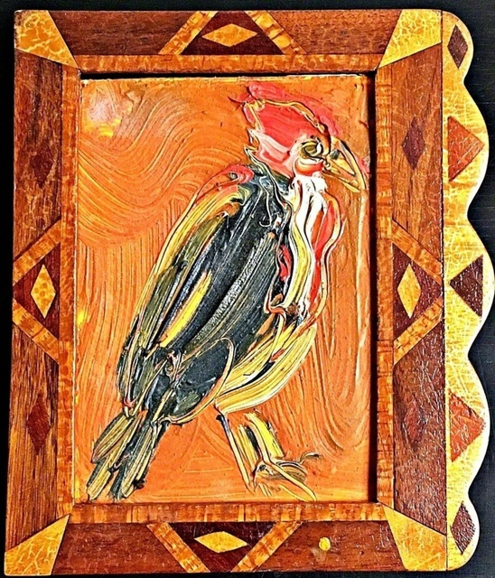 Hunt Slonem, ‘Untitled (Robin red breast) inscribed to art critic Ronny Cohen’, 1997, Painting, Oil and acrylic on wood painting with handmade artist frame. Signed and inscribed by Hunt Slonem to art critic and writer Ronny Cohen, Alpha 137 Gallery Gallery Auction