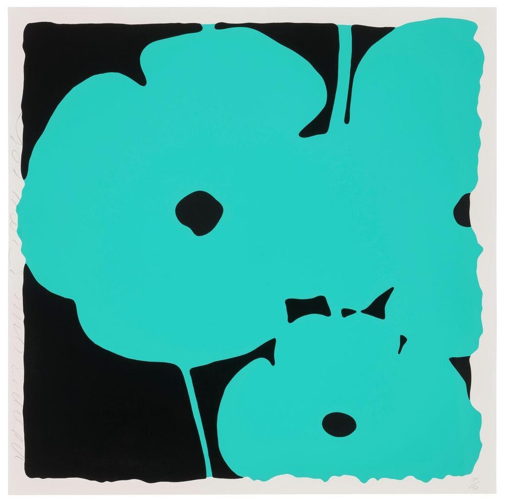 Donald Sultan - Poppies, June 5, 2011 (Aqua), from Six Poppies