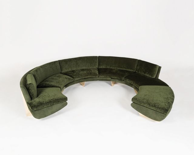 Georgis & Mirgorodsky, ‘"Whalebone" Curved Sofa With Ottoman’, 2014, Design/Decorative Art, Choice of wood or bronze supports, COM upholstery, Maison Gerard