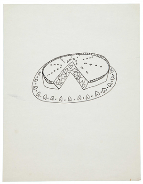 Andy Warhol, ‘Pie With Hearts’, 1951, Dean Borghi Fine Art