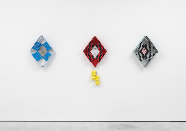 Suse Weber, ‘Blaue Raute, Kuckucksuhr, Kreuzweg Objekt’, 2011, Sculpture, Silkscreen print on PPT hollow- chamber plate, paper folded, Galerie Barbara Weiss
