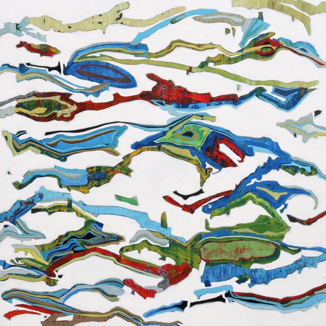 Chase Langford, ‘"Califa 2" Large scale Abstract in Bright Blues Greens Reds with White, Neutrals’, 2018, Painting, Oil on Canvas, Eisenhauer Gallery