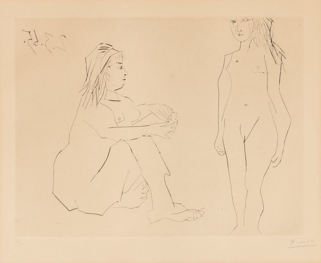 Pablo Picasso, ‘Deux Femmes (B. 1203)’, 1965, Print, Drypoint on cream wove paper, Doyle