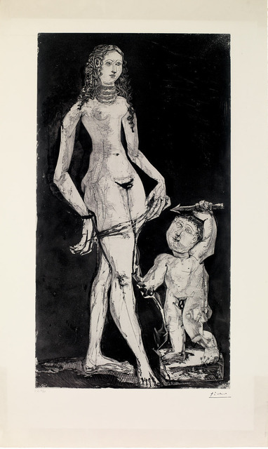 Pablo Picasso, ‘Venus et l'amour, d’après Cranach, c. May 30, 1949 and c. 1951’, 1951, Print, 6th state: etching, scraper, burin, and drypoint on copper, pulled on Rives wove paper by Crommelynck between 1975-77 after the plate was beveled and steelfaced, Gagosian