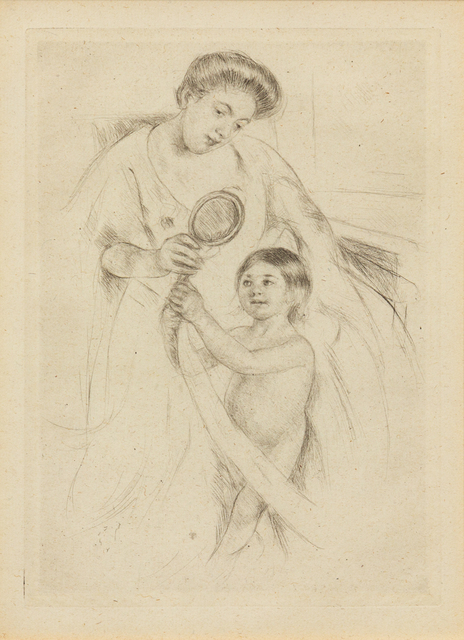 Mary Cassatt, ‘Looking into the Hand Mirror #3 (printed after 1926)’, Hindman