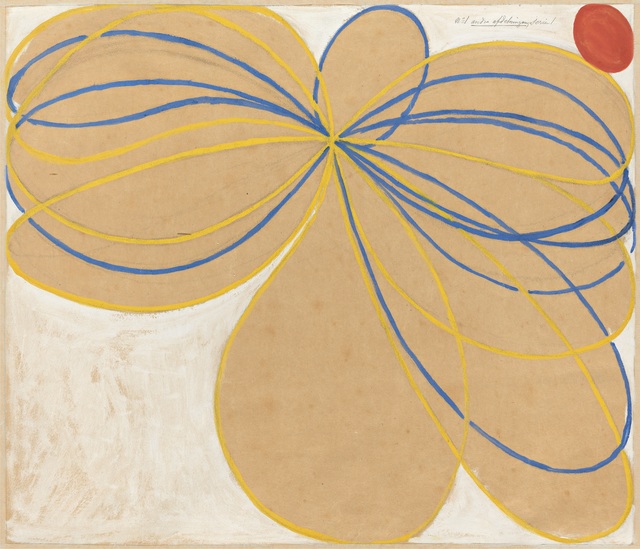 Hilma af Klint, ‘Group V, The Seven-Pointed Star, No. 1n (Grupp V, Sjustjärnan, nr 1), from The WUS/Seven-Pointed Star Series (Serie WUS/Sjustjärnan)’, 1908, Painting, Tempera, gouache and graphite on paper mounted on canvas, Guggenheim Museum