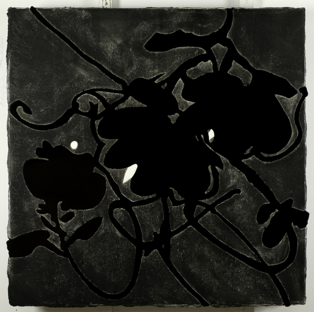 Donald Sultan, ‘Black Lantern Flowers May 20, 2009’, 2009, Painting, Enamel, Tar, and Spackle on Tile over Masonite, Eduardo Secci Contemporary