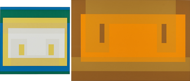 Josef Albers, ‘Two works of art: Variant II, from Ten Variants; Red Orange Wall’, Print, Screenprint in colors, Rago/Wright